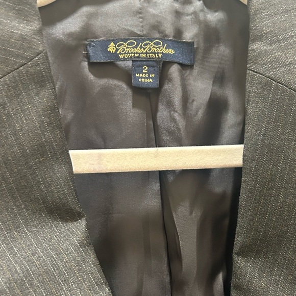 Brooks Brothers Wool Double Button Pin Stripe Single Breasted Blazer Suit Jacket - Picture 5 of 6